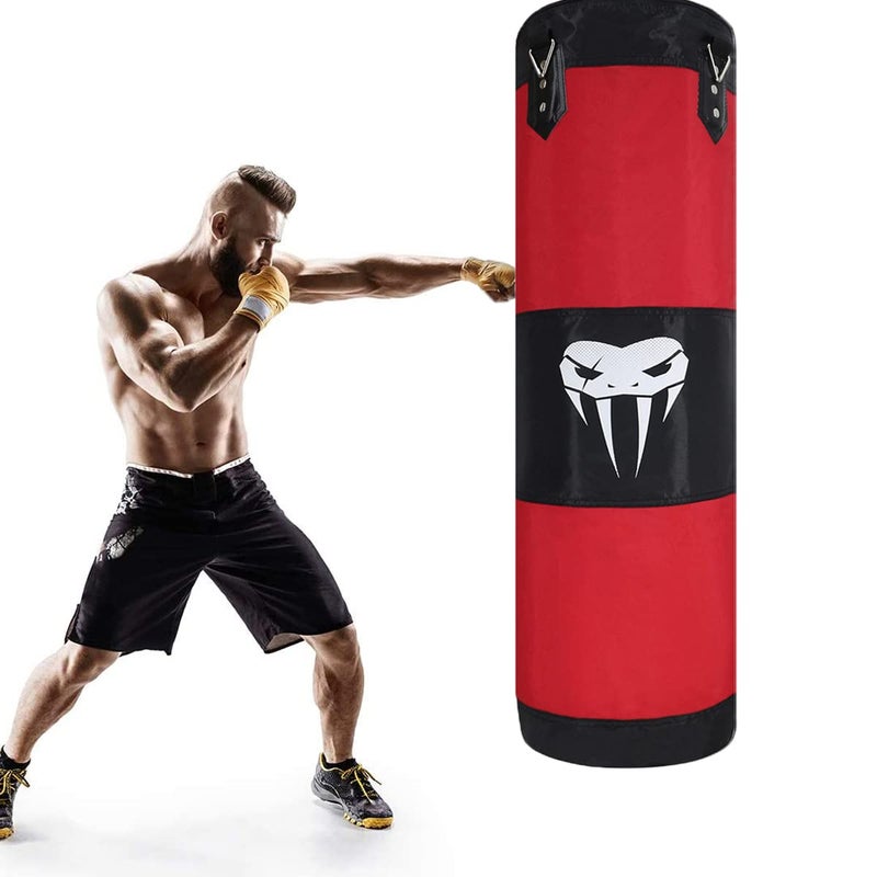 SOTF Heavy Bag Boxing Set Punching Bags for Adults Heavy Duty Hanging Punching Bag Unfilled Red Length 120cm - Image 1